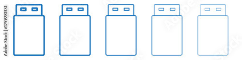 usb drive icon Symbol collection thin outline set
