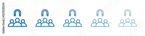 User engagement icon Symbol collection thin outline set