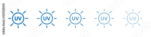 UV icon Symbol collection thin outline set