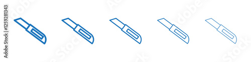 Utility knife icon Symbol collection thin outline set