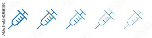 Vaccine vial icon Symbol collection thin outline set