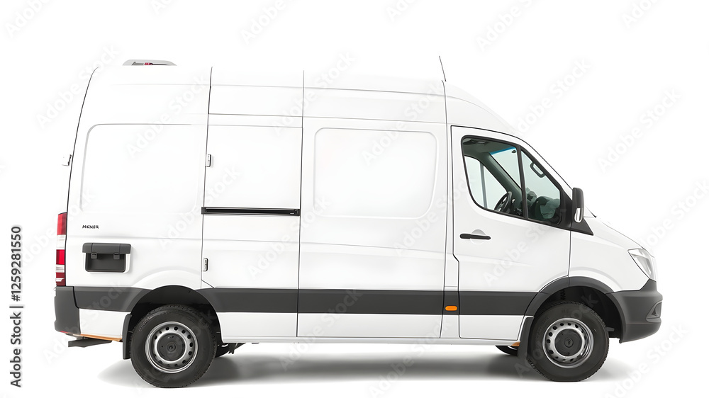 Delivery van isolated on white background mockup template. Copy space. View from side and back. Delivery van isolated on white background mockup template. Copy space. View from side and back.