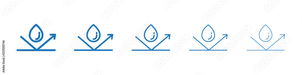 Waterproof icon Symbol collection thin outline set Waterproof icon Symbol collection thin outline set