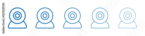 Web camera icon Symbol collection thin outline set