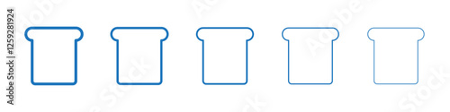 White bread icon Symbol collection thin outline set