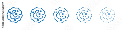 White blood cell icon Symbol collection thin outline set