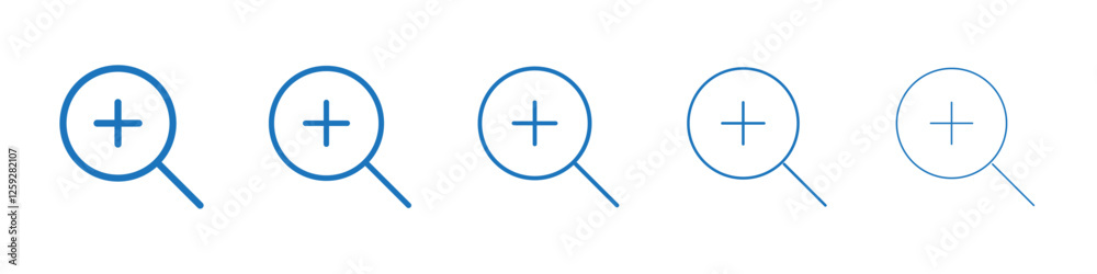Zoom in icon Symbol collection thin outline set Zoom in icon Symbol collection thin outline set