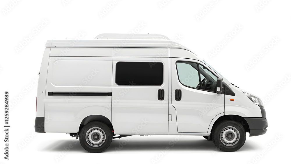 Delivery van isolated on white background mockup template. Copy space. View from side and back. Delivery van isolated on white background mockup template. Copy space. View from side and back.
