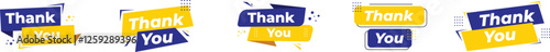 Thank you banner sign collection transparent background