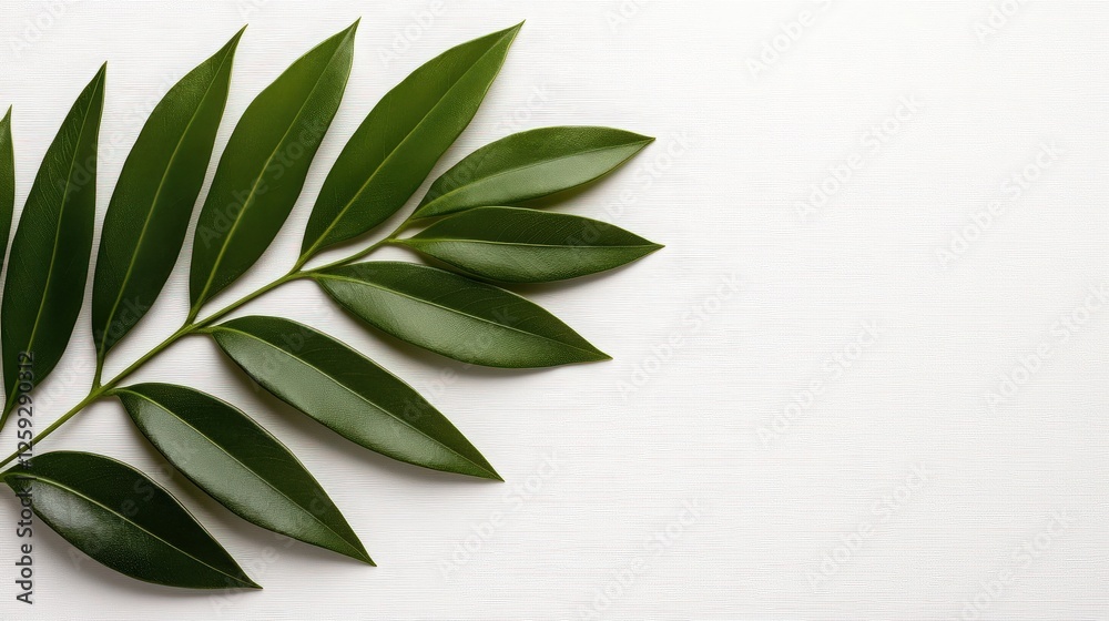 Fresh Green Leaves on White Background for Nature Design Fresh Green Leaves on White Background for Nature Design