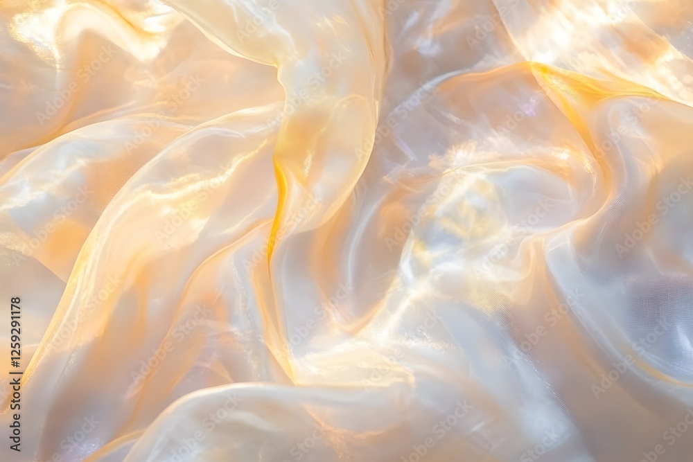 Fototapeta premium Opalescent Backdrop A shimmering opalescent backdrop in pastel shades of gold and silver glowing with soft light 