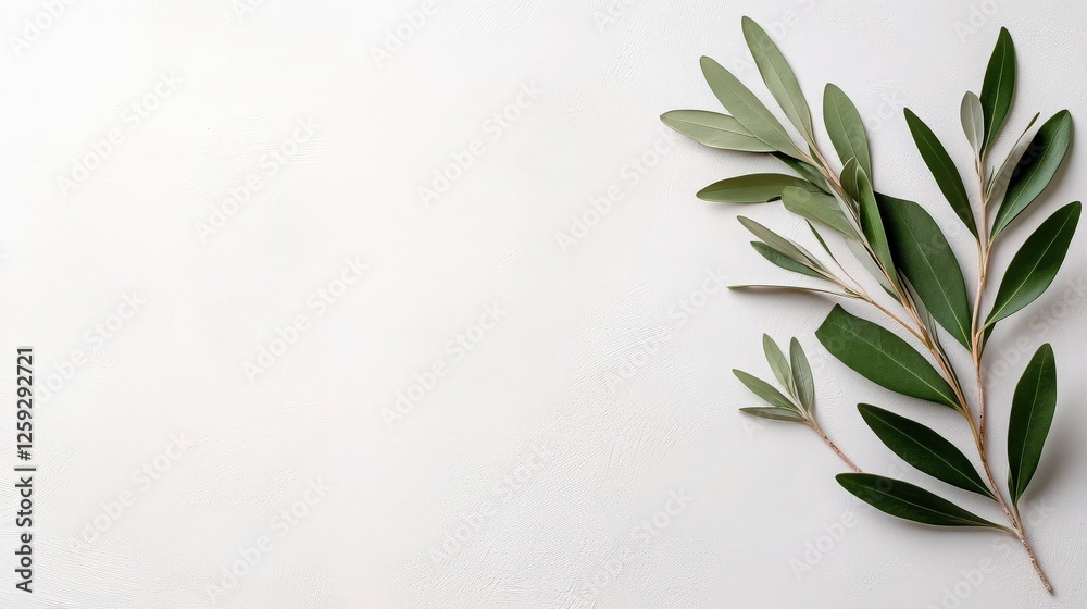 Elegant Green Leaves on a Soft Neutral Background Elegant Green Leaves on a Soft Neutral Background