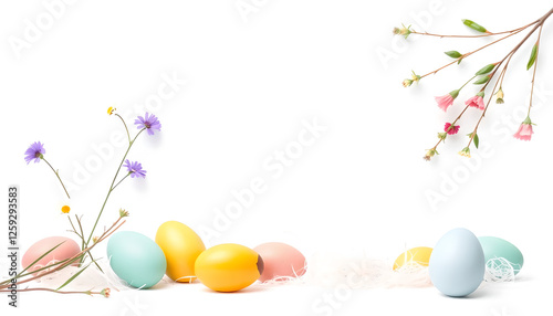 easter eggs and flowers