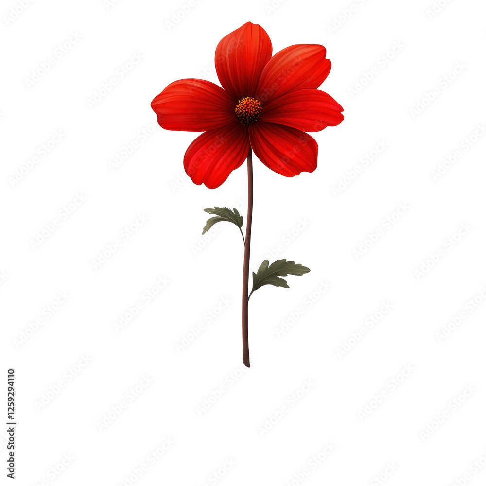 red flower isolated on white background red flower isolated on white background