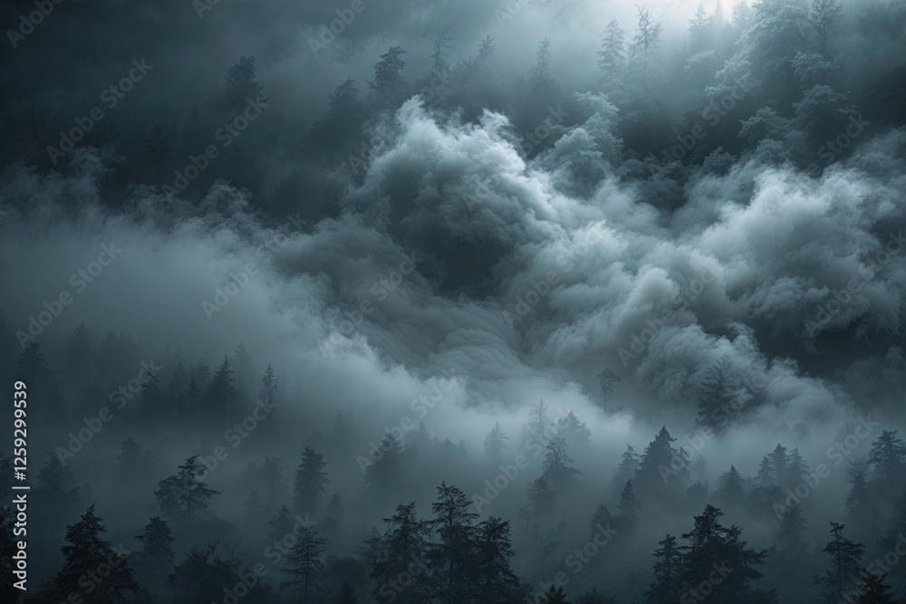 Fototapeta premium Misty Dark Atmospheric Background with Textured Patterns for Visual Designs