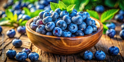 Wallpaper Mural Heidelbeerenschale: Delicious Blueberry Bowl, Summer Berries, Rustic Still Life Photography, Food Photography, Closeup Torontodigital.ca