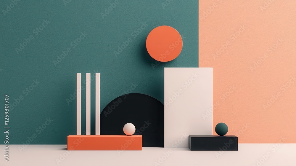 Fototapeta premium Minimalist abstract design with bold negative space forms