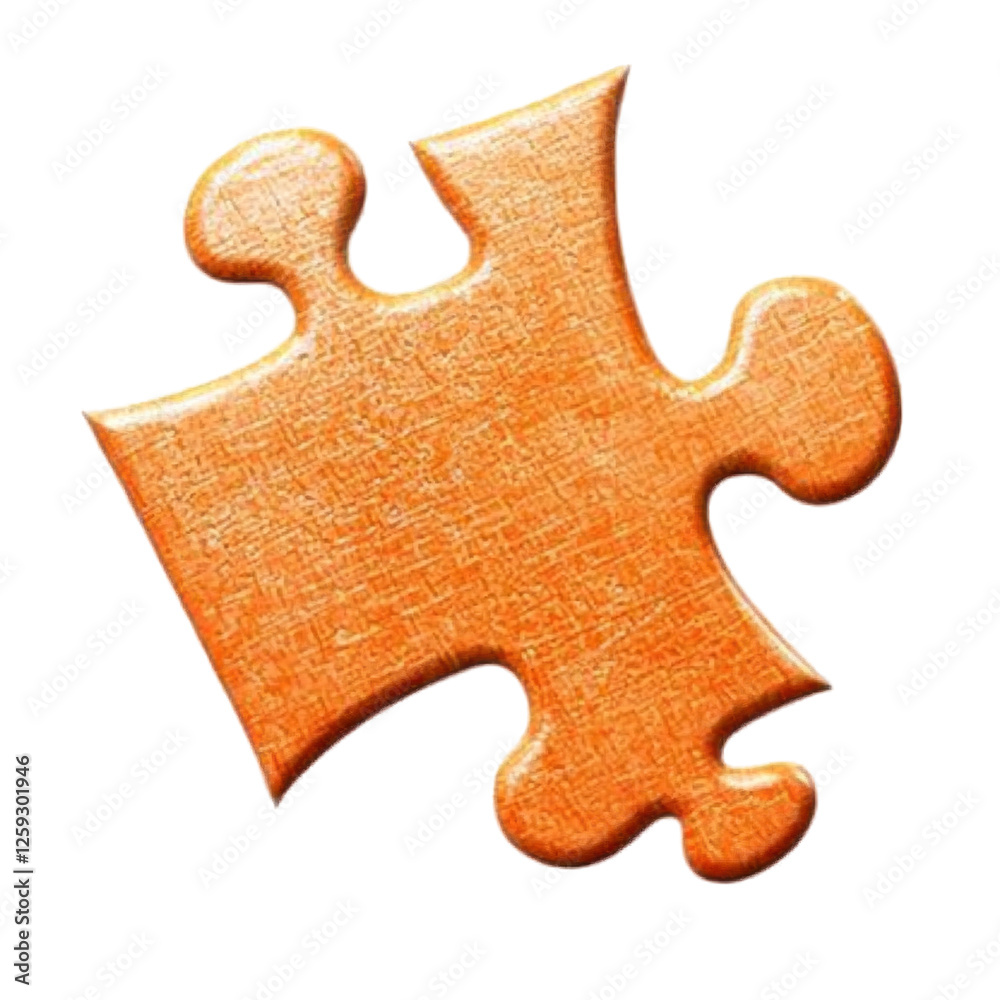 Obraz premium orange puzzle piece isolated