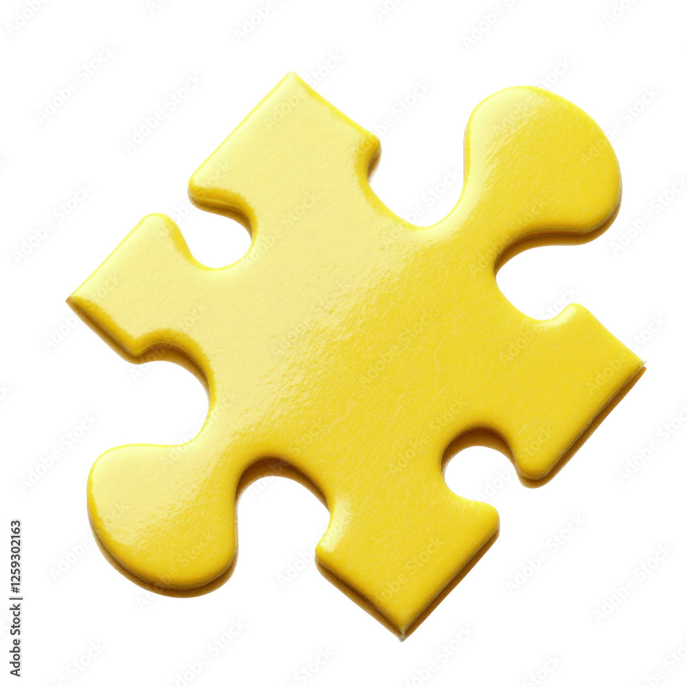yellow puzzle isolated on white yellow puzzle isolated on white