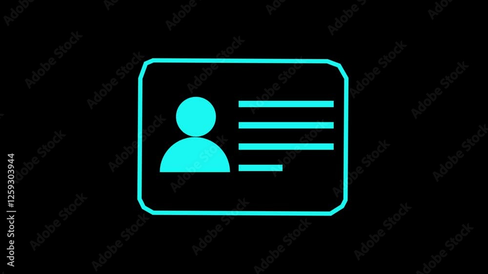 Identity document icon. Personal information icon nid. NID card icon animation. Identity document icon. Personal information icon nid. NID card icon animation.