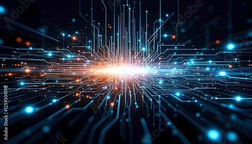 Fractal Energy Burst in a Glowing Virtual Space