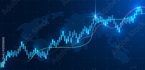 Trading background with chart. Suitable for forex, gold, crypto, stock, and finance. Business vector
