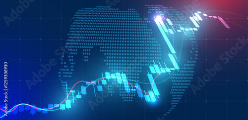 Trading background with chart. Suitable for forex, gold, crypto, stock, and finance. Business vector
