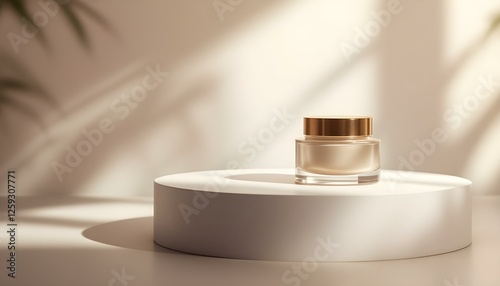 Crema de lujo sobre podio minimalista