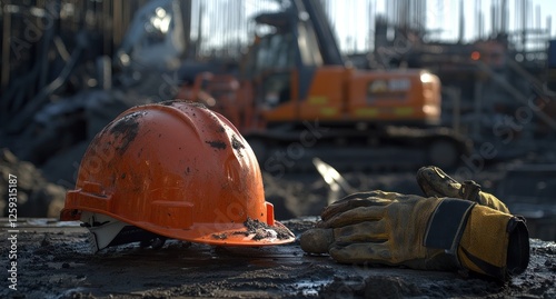 Wallpaper Mural Construction Site: Hard Hat and Gloves Torontodigital.ca
