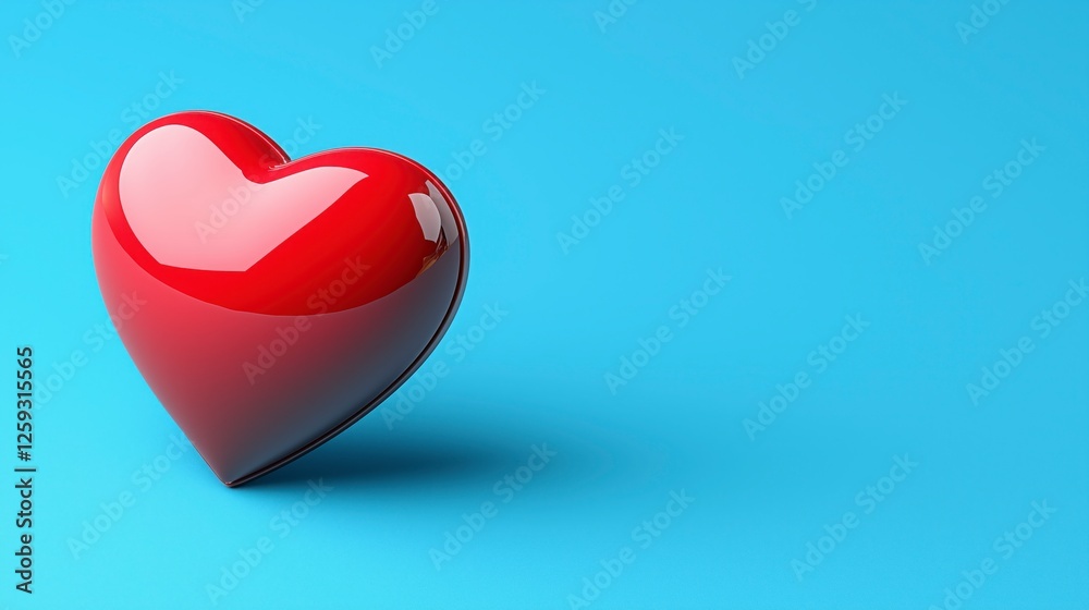 Minimalist Red Heart on Vibrant Blue Background, Symbolizing Love, Romance, and Simplicity, Perfect for Valentine's Day Themes, Modern Digital Art, or Greeting Card Designs Minimalist Red Heart on Vibrant Blue Background, Symbolizing Love, Romance, and Simplicity, Perfect for Valentine's Day Themes, Modern Digital Art, or Greeting Card Designs