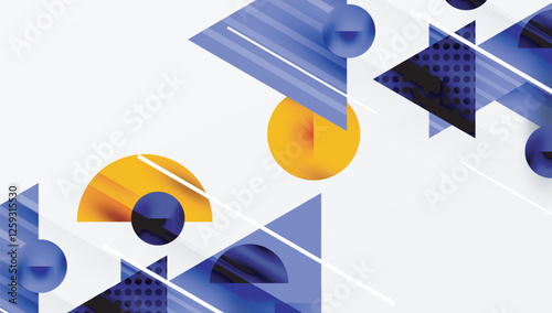 Modern geometric background - overlapping triangles with smooth gradients and semi-transparency