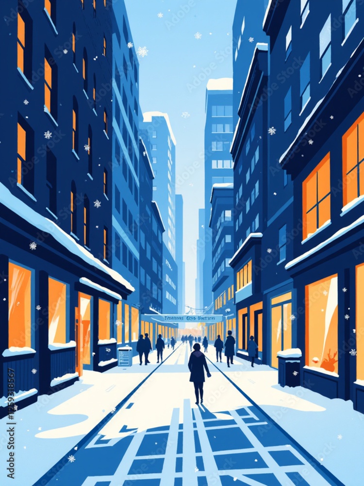 Obraz premium night city street