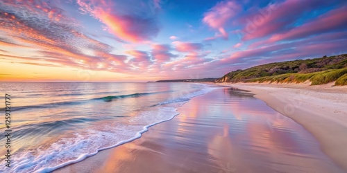 A serene sunrise over Meelup Beach in Western Australia photo