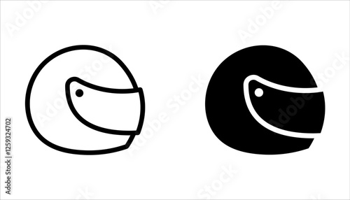 Motorcycle helmet vector icon set. Racing helmet vector on white background