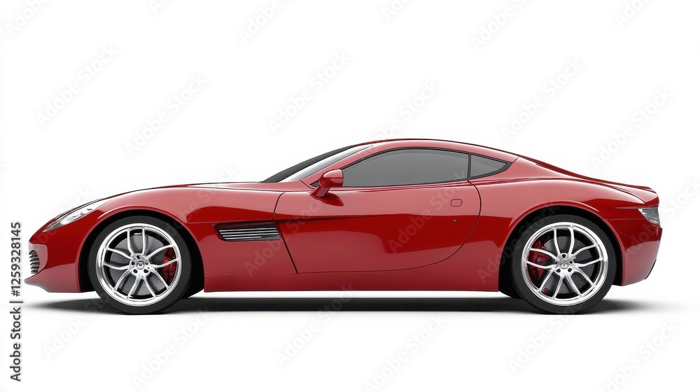 Sleek Red Sport Car with Modern Design and Glossy Finish Sleek Red Sport Car with Modern Design and Glossy Finish