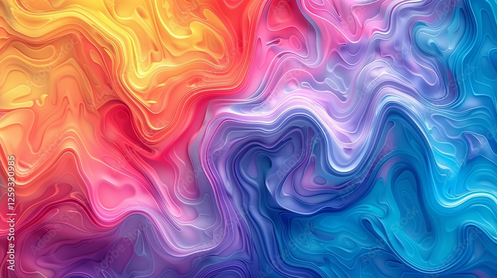 Fototapeta premium Abstract Colorful Swirls Vibrant Hues Liquid Paint Texture Background