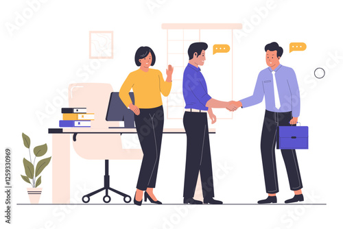 Onboarding new employee vector illustration. Illustration for website, landing page, mobile app, poster and banner. Trendy flat vector illustration