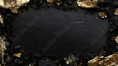 Black gold frame, textured background