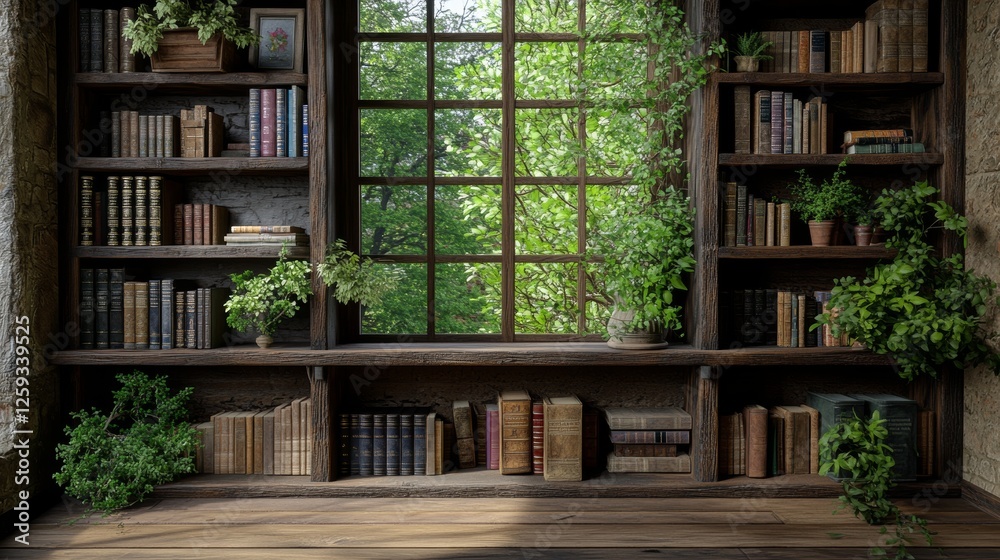 A Cozy Reading Nook Featuring a Bright Window and a Well-Stocked Bookshelf to Ignite Your Imagination with Captivating Stories A Cozy Reading Nook Featuring a Bright Window and a Well-Stocked Bookshelf to Ignite Your Imagination with Captivating Stories