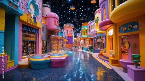 Wallpaper Mural Indoor whimsical town, water feature, shopping, night sky, entertainment Torontodigital.ca