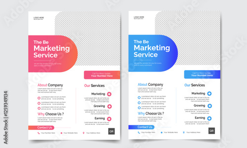 A package of A4 flyer  design, eye catchy and stylish template, vector poster in multiple colour variation, corporative design, Flyer Layout, clean design for creative business.