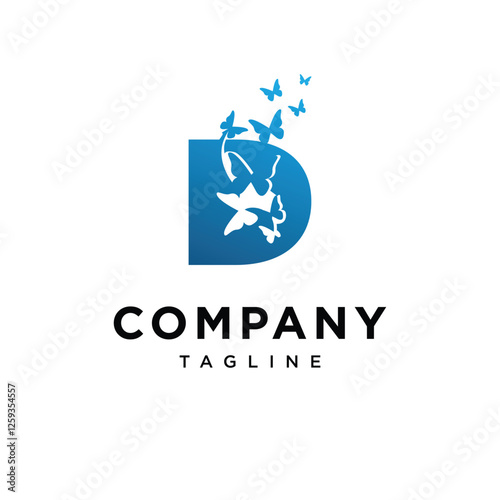 Free Download Letter D Butterfly Logo Icon Vector - GFXLoad