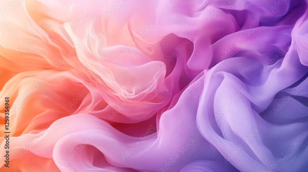 Obraz premium Colorful silk fabric waves, studio shot, abstract background, design texture