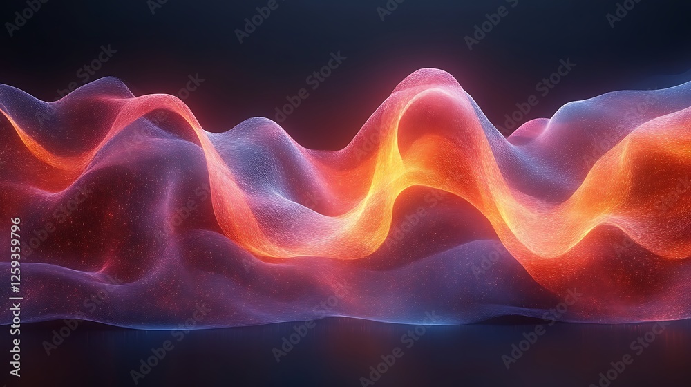 Fototapeta premium Abstract Glowing Waves of Red and Blue Light