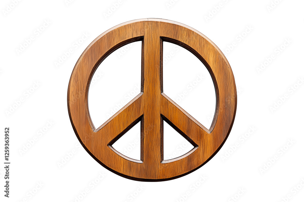 Wooden peace symbol isolated on a blank background. Concept of harmony, love, and anti-war message. Wooden peace symbol isolated on a blank background. Concept of harmony, love, and anti-war message.