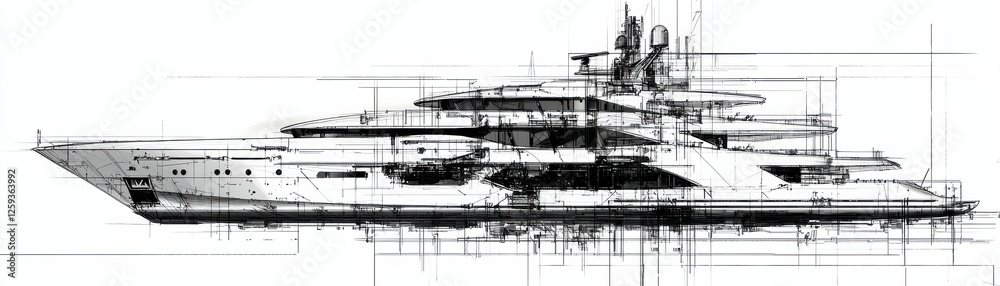 custom made wallpaper toronto digitalElegant luxury yacht with modern design and sleek lines.