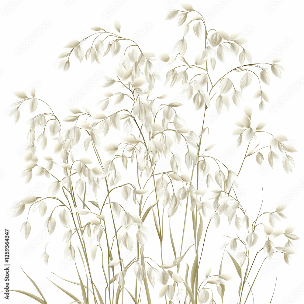 Naklejka premium Oats field harvest, summer, nature, design element