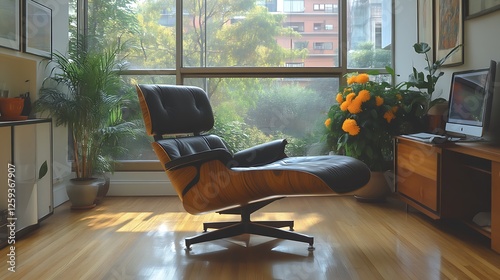 Eames Lounge Chair in Sunlit Modern Room photo