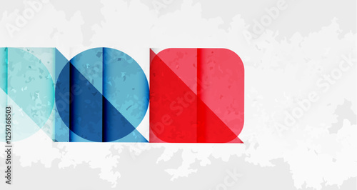 Squares, circles and triangles and grainy noisy texture. Vector Illustration For Wallpaper, Banner, Background, Card, Book Illustration, landing page