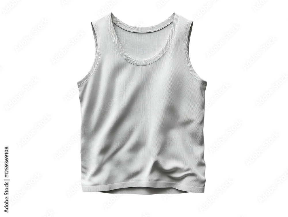 Light gray tank top with relaxed fit, perfect for casual wear or workouts Light gray tank top with relaxed fit, perfect for casual wear or workouts